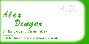 alex dinger business card